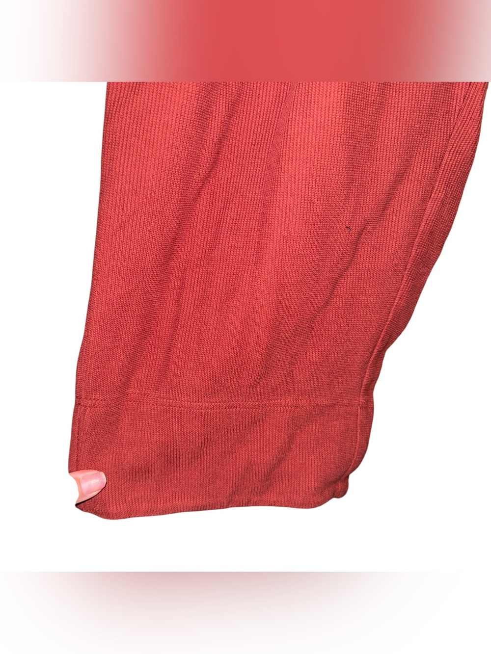 FREE PEOPLE Beach Wide Leg Cropped Day Tripper Pants Ribbed Red Size Medium - Picture 7 of 16